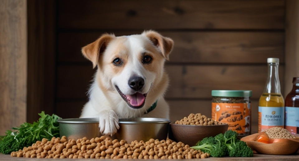 Grain-inclusive dry dog food blend