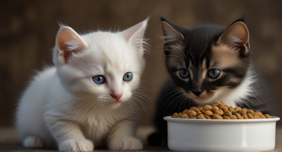 Kitten development cat food