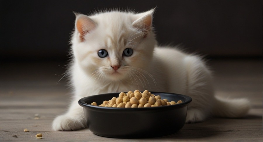 Kitten development cat food