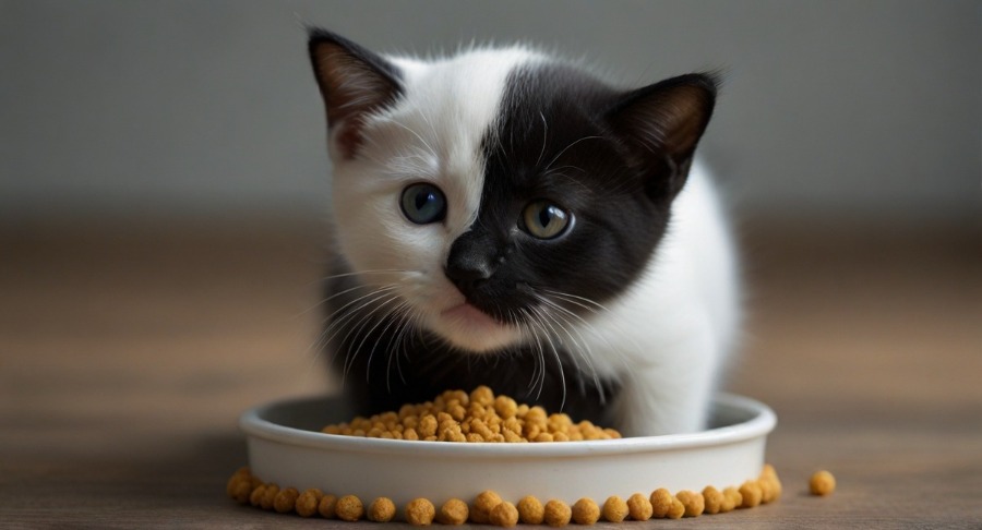 Kitten development cat food