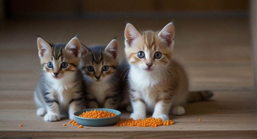 Kitten development cat food