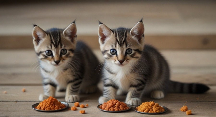 Kitten development cat food