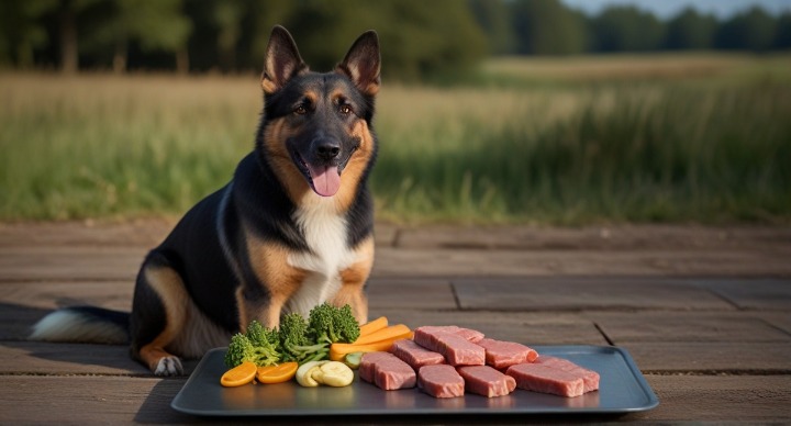 Grain-free raw meat dog food