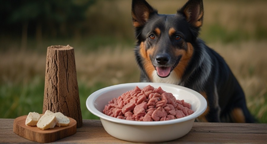 Grain-free raw meat dog food