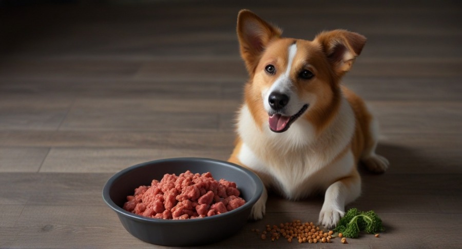 Grain-free raw meat dog food