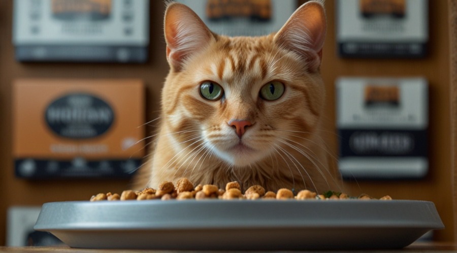 High-protein dry cat food