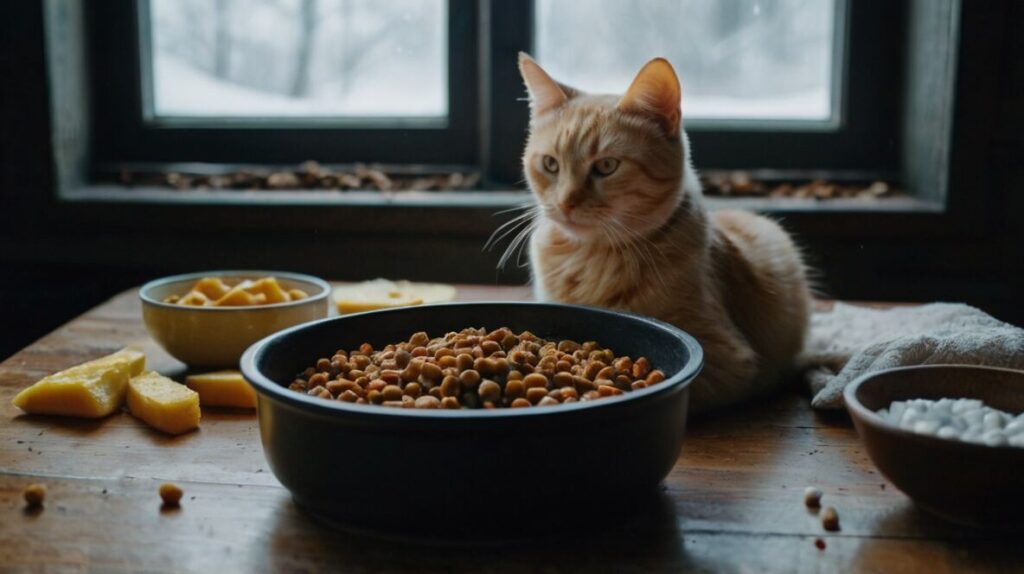 Comforting winter cat food meals