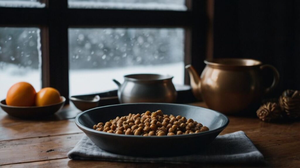 Comforting winter cat food meals