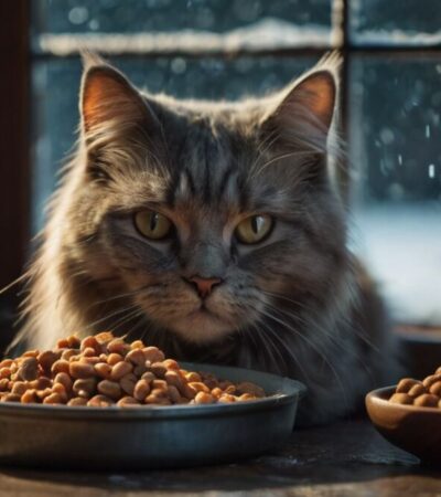 Comforting winter cat food meals